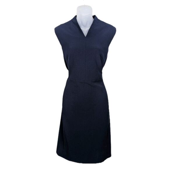 MM LAFLEUR Aditi Dress in Galaxy Blue Sleeveless V-Neck Sheath Women's 8 - Picture 3 of 6